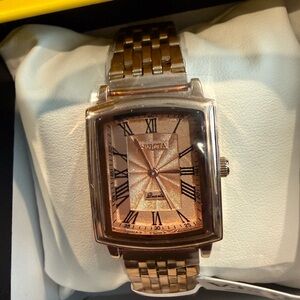 BRAND NEW!! Invicta Two-Tone Rose Gold Rectangular Watch